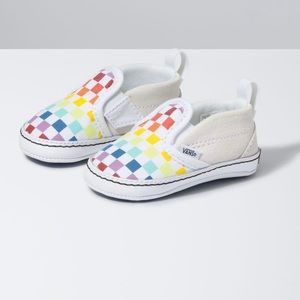 VANS:: Infant checkeredboard slip-on V crib